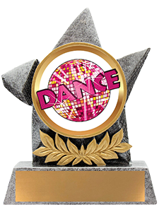Dance Disco Trophy with engraving plaque